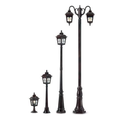 Redo 9652 - Utomhuslampa YORK 1xE27/70W/230V IP44 brun