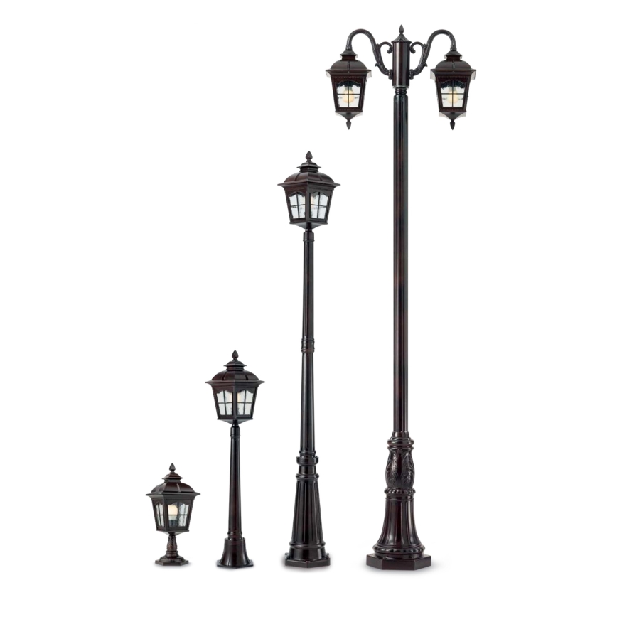Redo 9652 - Utomhuslampa YORK 1xE27/70W/230V IP44 brun