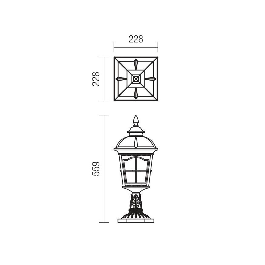 Redo 9652 - Utomhuslampa YORK 1xE27/70W/230V IP44 brun