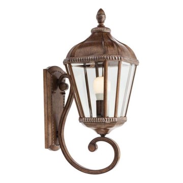 Redo 9656 - Utomhusvägglampa ESSEN 1xE27/70W/230V IP44 brun/patina