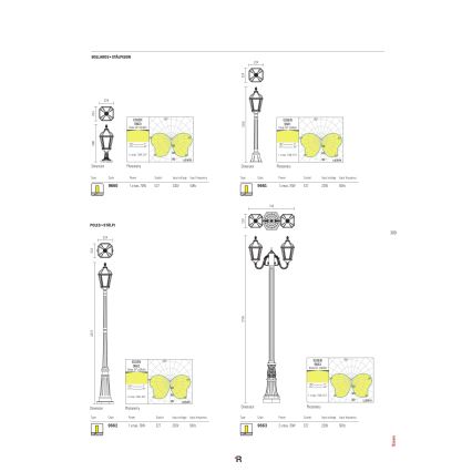 Redo 9662 - Utomhuslampa ESSEN 1xE27/70W/230V 221,5 cm IP44 brun/patina