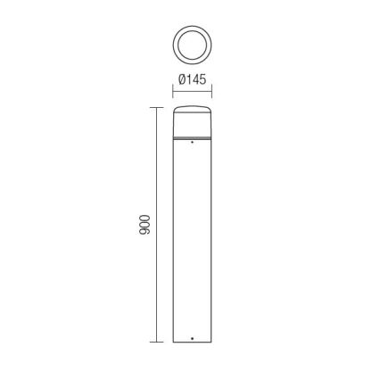 Redo 9682 - LED-utomhuslampa CYCLO LED/9W/230V 2900–3100K 90 cm IP54 antracit