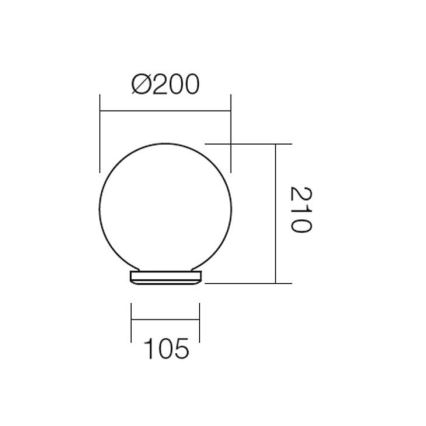 Redo 9760 - Ersättningslampskärm för utomhusbelysning SFERA diameter 20 cm IP44 brun