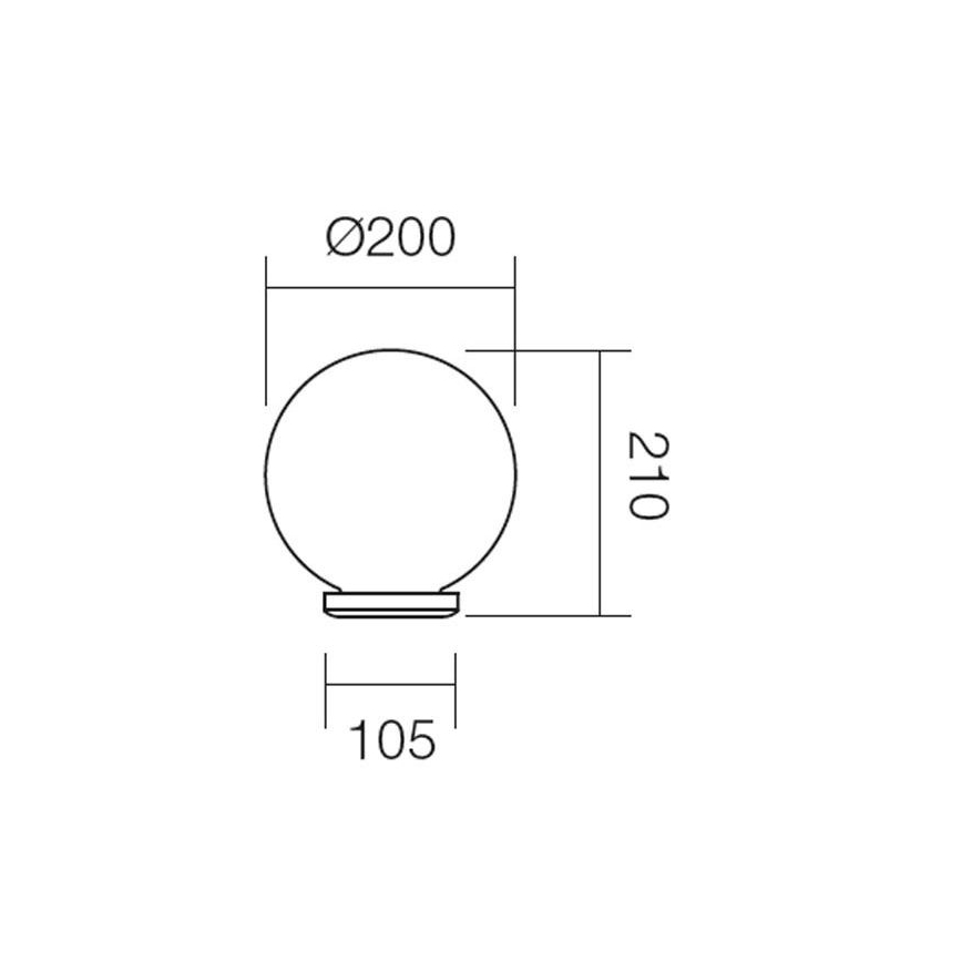 Redo 9760 - Ersättningslampskärm för utomhusbelysning SFERA diameter 20 cm IP44 brun