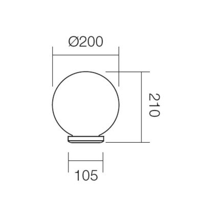 Redo 9761 - Ersättningslampskärm för utomhusbelysning SFERA diameter 20 cm IP44 vit