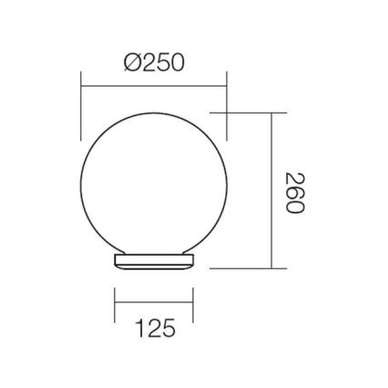 Redo 9770 - Ersättningslampskärm för utomhusbelysning SFERA diameter 25 cm IP44 brun