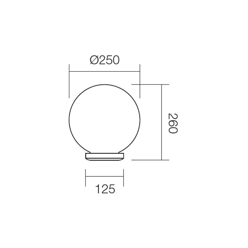 Redo 9770 - Ersättningslampskärm för utomhusbelysning SFERA diameter 25 cm IP44 brun