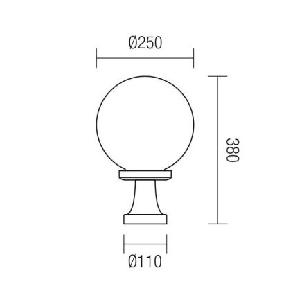 Redo 9774 - Utomhuslampa SFERA 1xE27/42W/230V IP44 25x38 cm brun