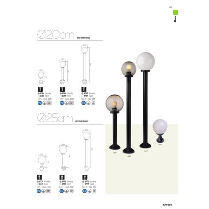 Redo 9775 - Utomhuslampa SFERA 1xE27/42W/230V IP44 25x38cm vit
