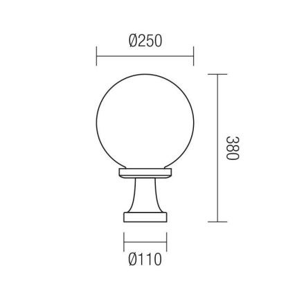 Redo 9775 - Utomhuslampa SFERA 1xE27/42W/230V IP44 25x38cm vit