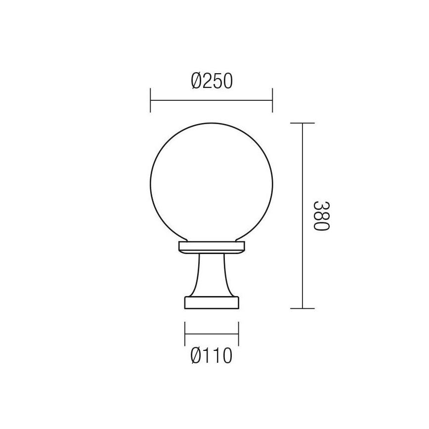 Redo 9775 - Utomhuslampa SFERA 1xE27/42W/230V IP44 25x38cm vit