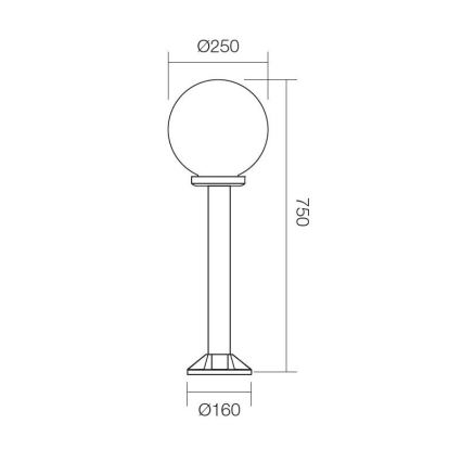 Redo 9779 - Utomhuslampa SFERA 1xE27/42W/230V IP44 25x75 cm brun