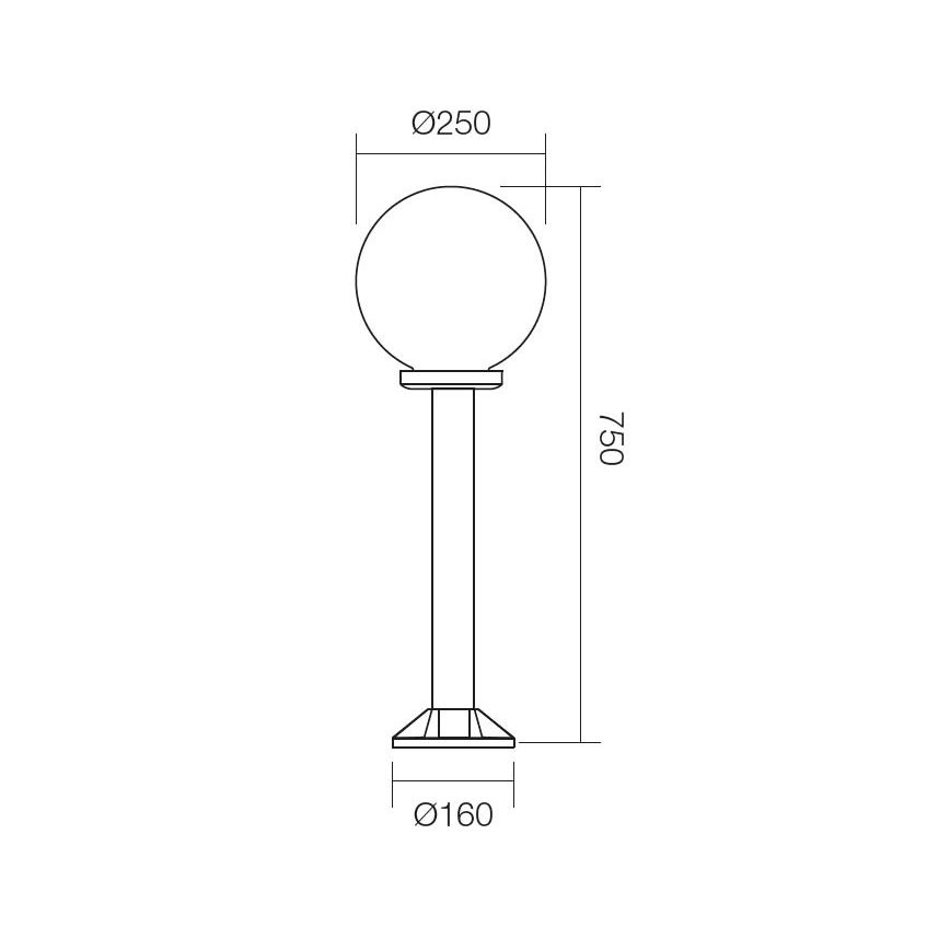 Redo 9779 - Utomhuslampa SFERA 1xE27/42W/230V IP44 25x75 cm brun