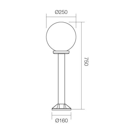 Redo 9780 - Utomhuslampa SFERA 1xE27/42W/230V IP44 25x75 cm vit
