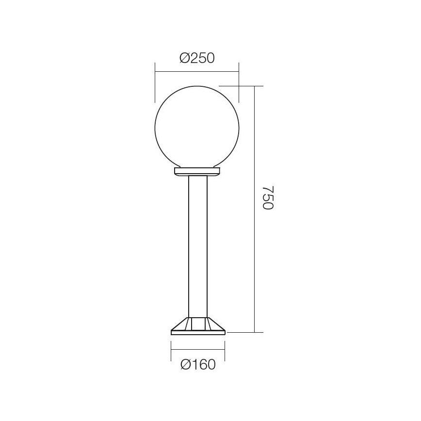 Redo 9780 - Utomhuslampa SFERA 1xE27/42W/230V IP44 25x75 cm vit