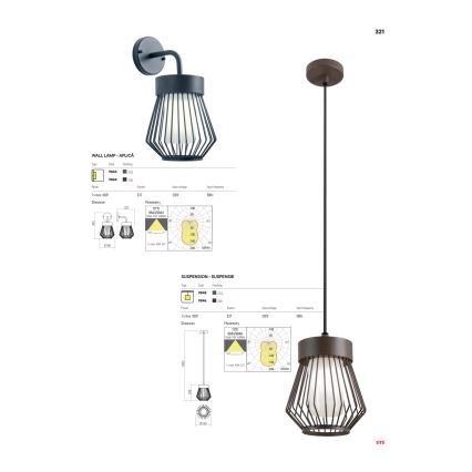 Redo 9843 - Vägglampa för utomhusbruk TITTI 1xE27/42W/230V IP44 antracit