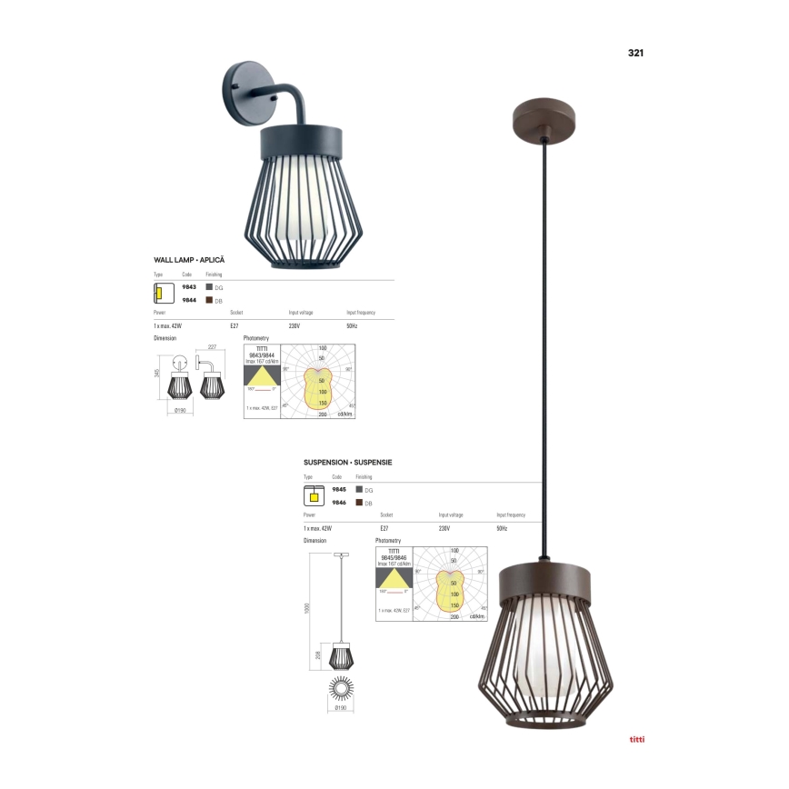 Redo 9843 - Vägglampa för utomhusbruk TITTI 1xE27/42W/230V IP44 antracit