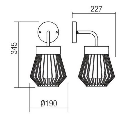 Redo 9843 - Vägglampa för utomhusbruk TITTI 1xE27/42W/230V IP44 antracit