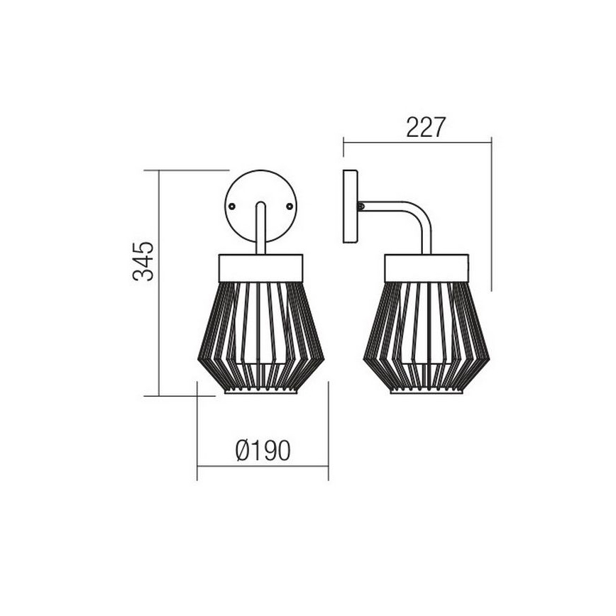 Redo 9843 - Vägglampa för utomhusbruk TITTI 1xE27/42W/230V IP44 antracit