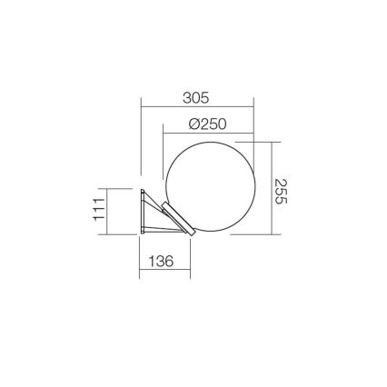 Redo 9873 - Vägglampa för utomhusbruk SFERA 1xE27/42W/230V IP44 vit