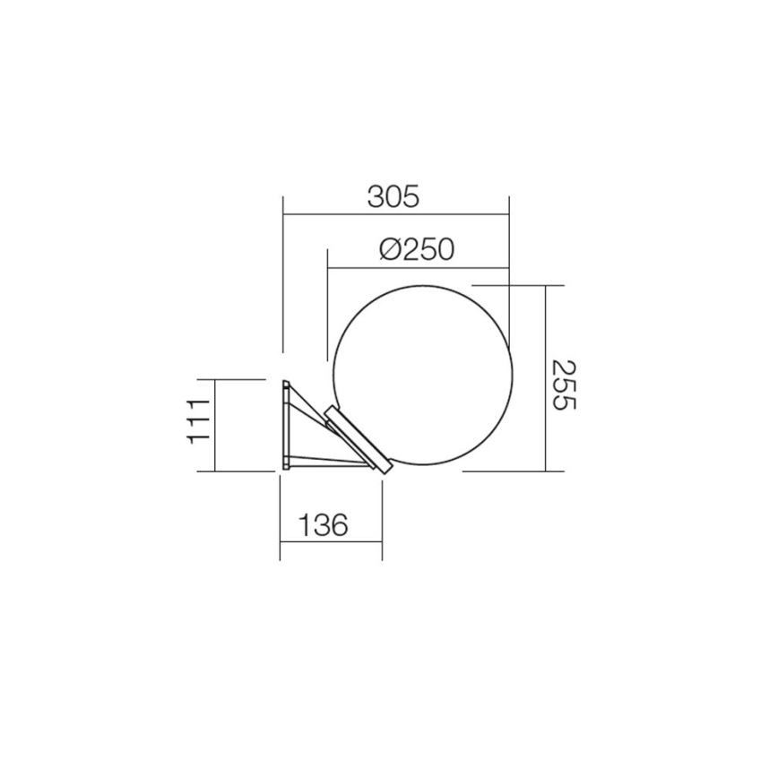Redo 9873 - Vägglampa för utomhusbruk SFERA 1xE27/42W/230V IP44 vit