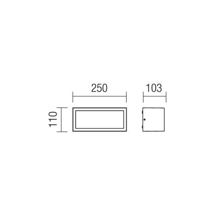 redo 9897 - Utomhus Väggbelysning BRICK 1xE27/23W/230V IP54 brun
