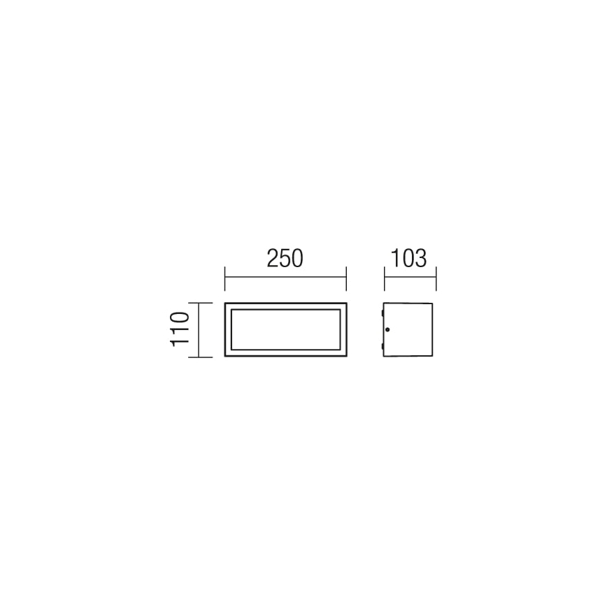 redo 9897 - Utomhus Väggbelysning BRICK 1xE27/23W/230V IP54 brun