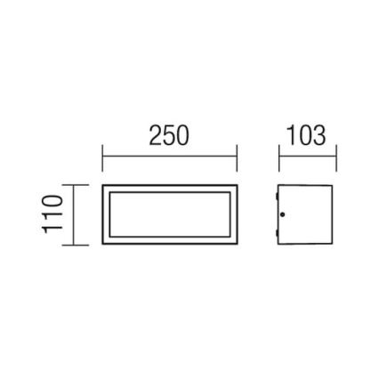 redo 9898 - Utomhus Väggbelysning BRICK 1xE27/23W/230V IP54 grå