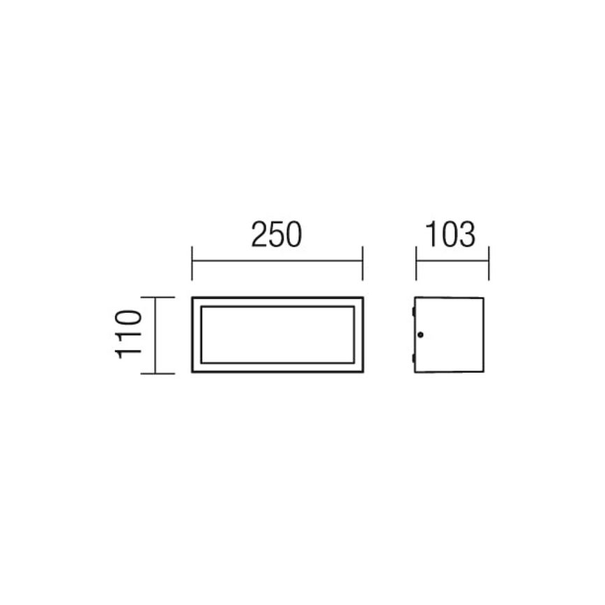 redo 9898 - Utomhus Väggbelysning BRICK 1xE27/23W/230V IP54 grå