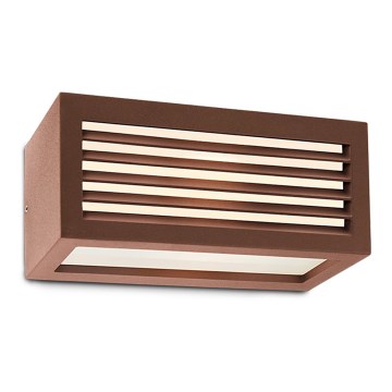 redo 9899 - Utomhus Väggbelysning BRICK 1xE27/23W/230V IP54 brun