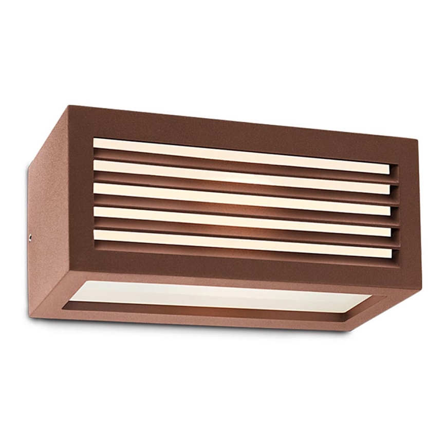 redo 9899 - Utomhus Väggbelysning BRICK 1xE27/23W/230V IP54 brun