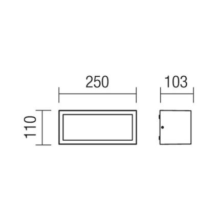 redo 9899 - Utomhus Väggbelysning BRICK 1xE27/23W/230V IP54 brun