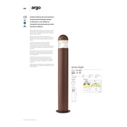 Redo 9945 - Utomhuslampa ARGO 1xE27/42W/230V IP54