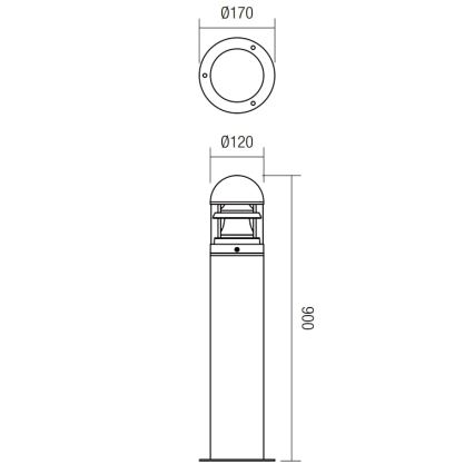 Redo 9946 - Utomhuslampa ARGO 1xE27/42W/230V IP54 brun