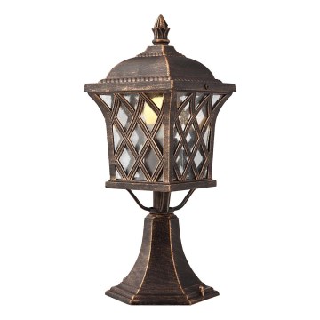 Redo 9953 - Utomhuslampa BREMEN 1xE27/42W/230V IP23 guld/patina