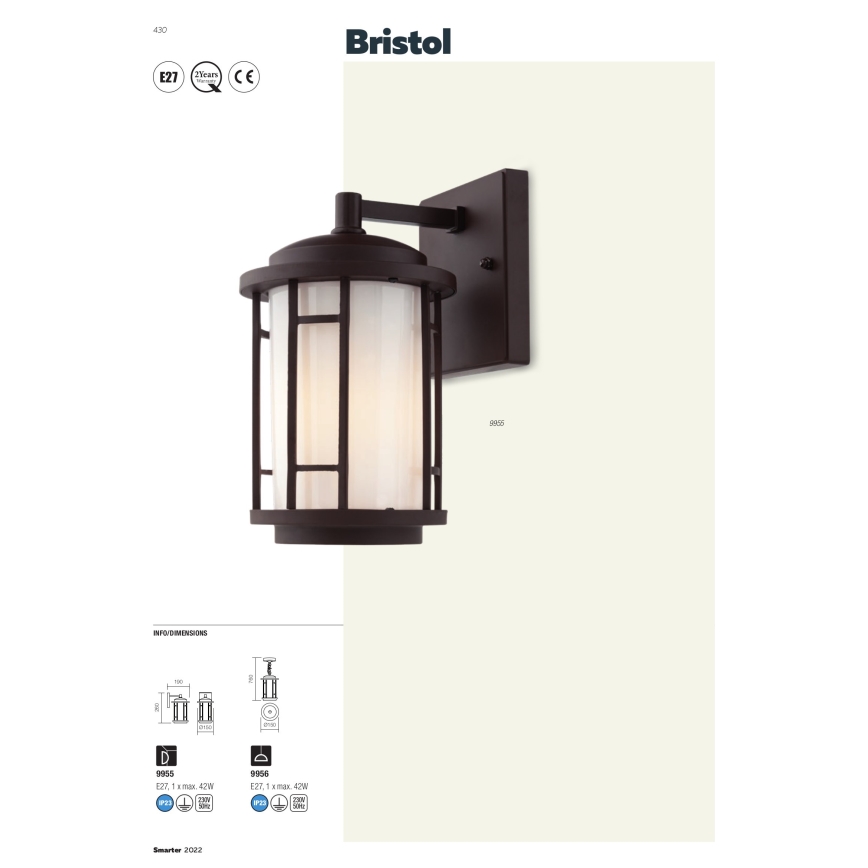Redo 9956 - Utomhus ljuskrona på kedja  BRISTOL 1xE327/42W230V IP23