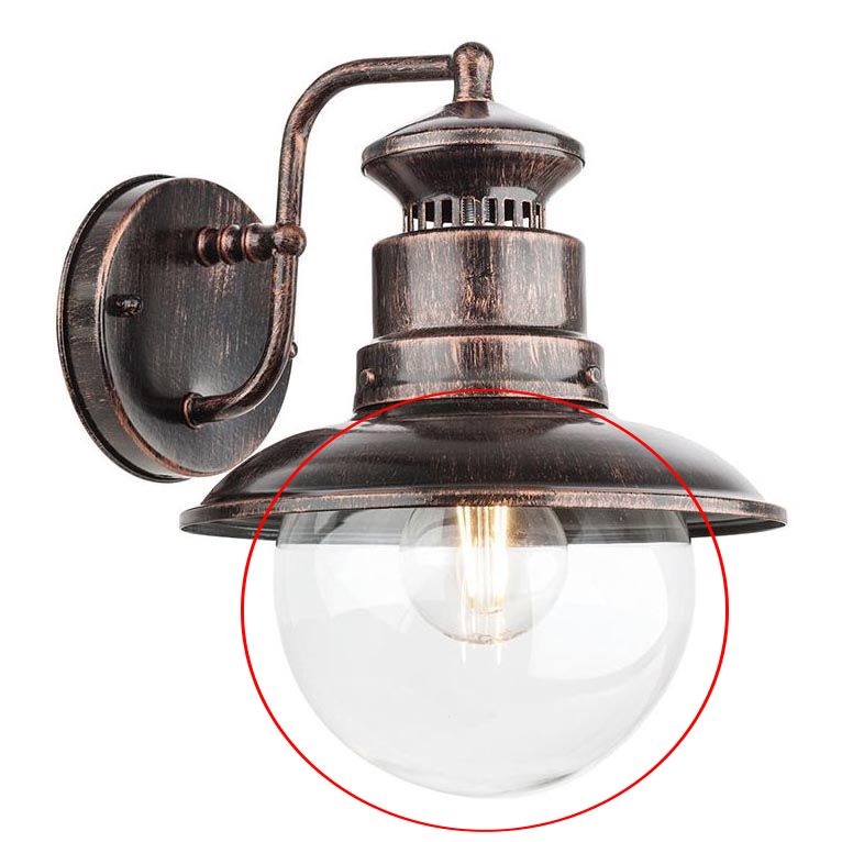 Redo A9046 - Ersättningslampskärm för vägglampa och ljuskrona SCOTT genomskinlig