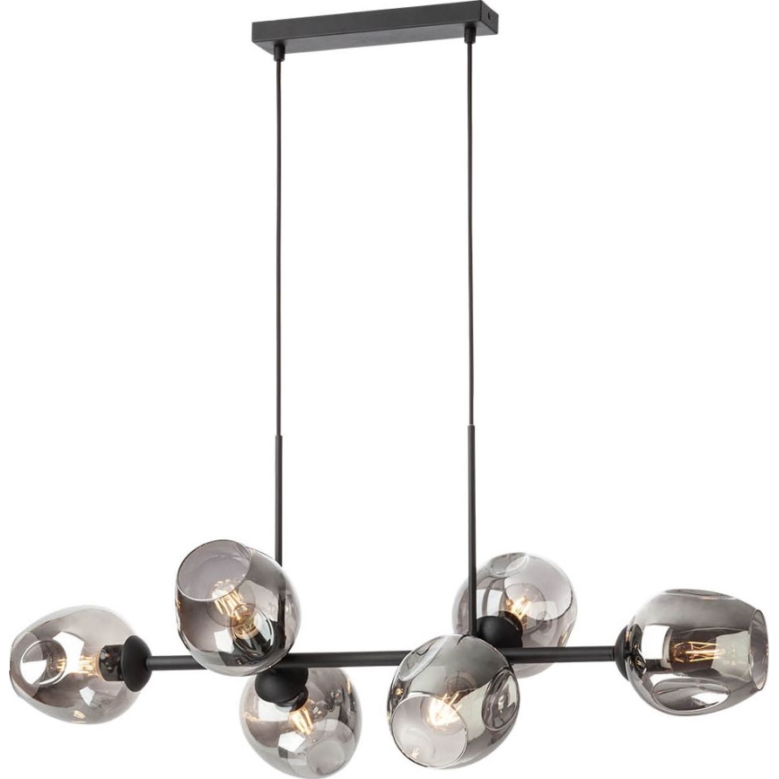 Redo - Ersättningsskärm för lampa, ljuskrona PIERCE diameter 15 cm svart/rökig