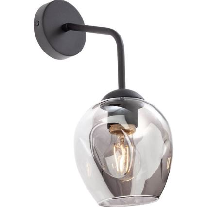 Redo - Ersättningsskärm för lampa, ljuskrona PIERCE diameter 15 cm svart/rökig