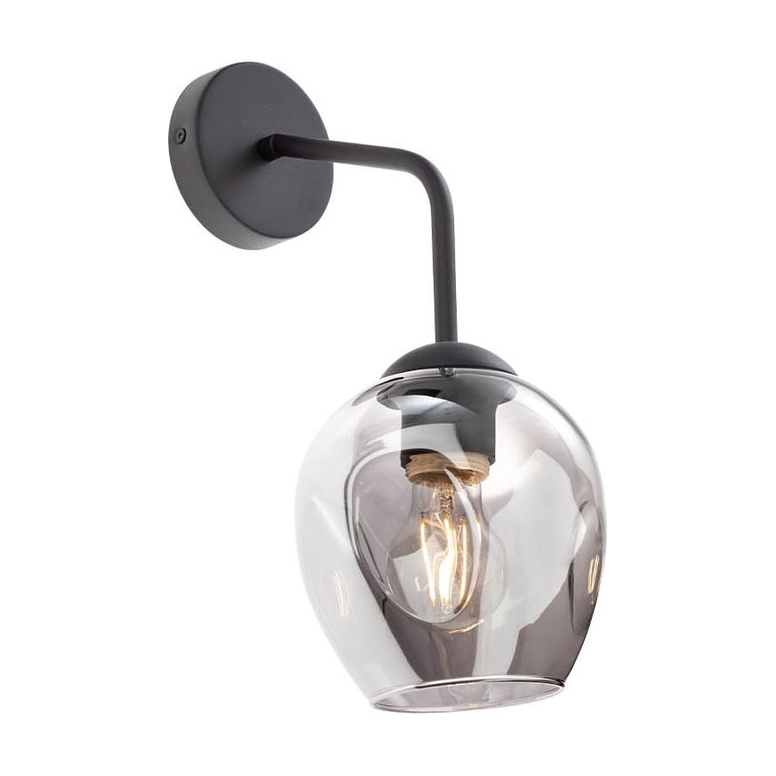Redo - Ersättningsskärm för lampa, ljuskrona PIERCE diameter 15 cm svart/rökig