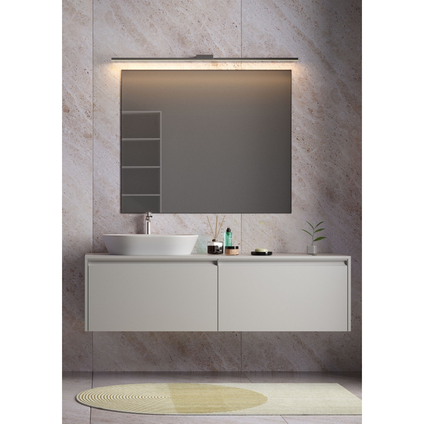 Redo01-3270 - Badrumsspegel med LED-belysning ASTON LED/12W/230V 60 cm CRI 90 IP44 svart