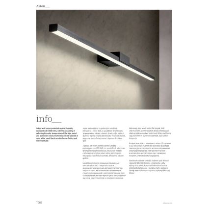 Redo01-3270 - Badrumsspegel med LED-belysning ASTON LED/12W/230V 60 cm CRI 90 IP44 svart