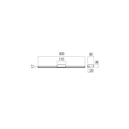 Redo01-3270 - Badrumsspegel med LED-belysning ASTON LED/12W/230V 60 cm CRI 90 IP44 svart