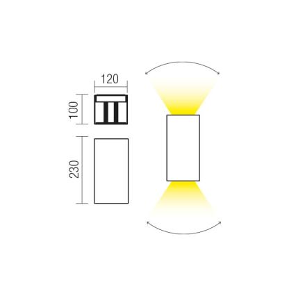 Redo 90553 - LED vägglampa för utomhusbruk VARY 2xLED/10W/230V 3000K IP54 antracit
