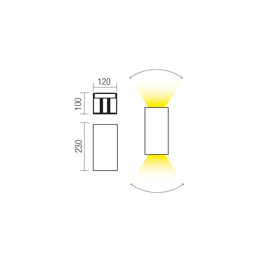 Redo 90553 - LED vägglampa för utomhusbruk VARY 2xLED/10W/230V 3000K IP54 antracit
