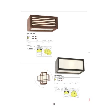 Repå 9896 - Utomhus vägglampa  BRICK 1xE27/23W/230V IP54 grå