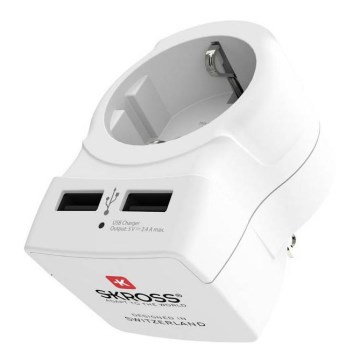 Reseadapter  diameter  USA 230V + 2x USB port