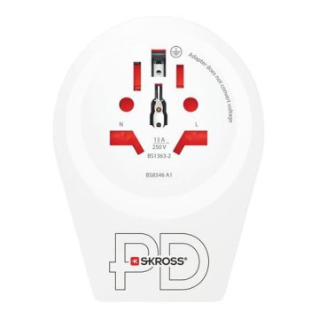 Reseadapter Europe USB C20PD för utländska besökare i Tjeckien, USB‑C 20W, typ E/F
