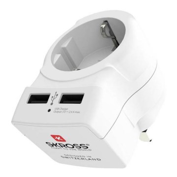 Reseadapter för Storbritannien 230V + 2x USB-uttag