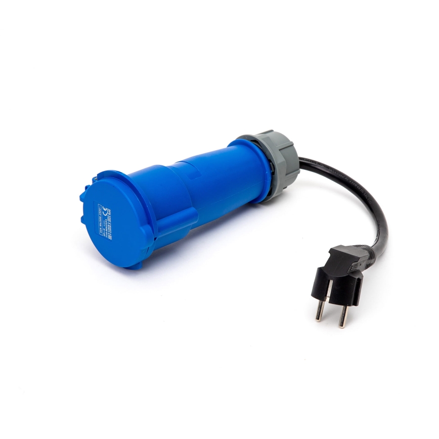Reseladdningsstation för elbilar EV/PHEV AC Typ 2 32A/230V 7,4kW IP55 5m + adapter 230V 3,7kW + låda
